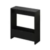 A black, modern side table with two shelves is shown against a white background. Produktbild-Vorschau