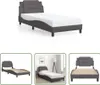 The Living Store Bettgestell mit Kopfteil Grau 90x200 cm Produktbild-Vorschau 1
