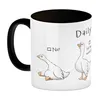Gilbert die Gans Kaffeebecher in schwarz mit Spruch Daily Produktbild-Vorschau 2