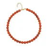 Kette 10mm Rundperle koralle-marmoriert Produktbild-Vorschau 1