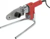 A red and silver pipe welding tool with a metal stand. Produktbild-Vorschau