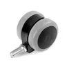 A close-up studio shot of a black and gray caster wheel with a silver threaded bolt. Náhľad obrázku produktu