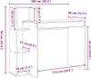 vidaXL Bureau, wit, houtvezel, 100 x 40 x 90 cm Productafbeelding-voorbeeld 8