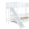 A white bunk bed with a slide and ladder, shown from a side angle. Anteprima dell’immagine prodotto