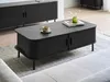 BELIANI Couchtisch Schwarz MDF-Platte mit 2 Schiebetüren Produktbild-Vorschau 2