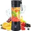 A portable blender filled with fruit and surrounded by fresh fruit. Produktbild-Vorschau