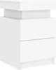 A white, modern nightstand with two drawers is shown in a studio shot against a plain white background. Podgląd zdjęcia produktu
