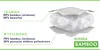A diagram showing the layers of a comforter, with labels indicating the fabric and filling composition. Produktbild-Vorschau