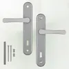 Two door handles with their mounting hardware are laid out on a white background. Anteprima dell’immagine prodotto