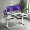 Białe biurko elektryczne z regulacją wysokości 140x60 cm z Podgląd zdjęcia produktu 9