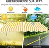 Collage showing different features of an awning, including sun protection, ease of care, and weather resistance. Náhled obrázku produktu