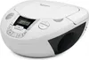 A white TechniSat Viola CD-1 boombox with a CD player and digital display is shown against a white background. Voir les images du produit