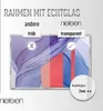 Comparison of different types of glass for picture frames, highlighting the transparency of Nielsen brand glass. Náhled obrázku produktu
