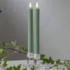 LED candela di cera a strisce set di 2 batterie timer verde Anteprima dell’immagine prodotto 18