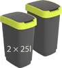 Rotho 2er-set Abfalleimer 25lL Twist - Swingeimer 40,1 x Produktbild-Vorschau 1