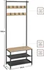 Kovová predsieňová stena LOFT 180 cm, čierna/dub sonoma Náhľad obrázku produktu 3