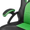 Close-up of a black and green gaming chair's armrest and seat. Podgląd zdjęcia produktu