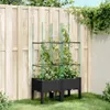 The Living Store Pflanzkübel mit Rankgitter Schwarz Produktbild-Vorschau 2