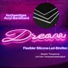 A neon sign spelling 'Dream' with accompanying marketing text. Produktbild-Vorschau