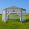 Namiot pawilon ogrodowy handlowy 2x2x2 m z moskitierą szary Podgląd zdjęcia produktu 7