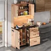 Küchenhochschrank 105x40x180 cm mit LED & Steckdose – Produktbild-Vorschau 13