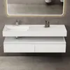 doporro Mobile Bagno Sospeso 150cm Bianco Opaco con Lavabo, Anteprima dell’immagine prodotto 1