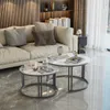 WISFOR 2er Set Couchtisch mit Aluminiumgestell, Satztisch Produktbild-Vorschau 10