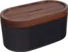 A product shot of a grater with a wooden lid. Produktbild-Vorschau