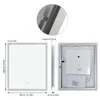 Diagram showing the dimensions and back view of a lighted mirror. Anteprima dell’immagine prodotto