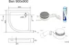 ECOLAM Receveur de douche Semi-circulaire Ben 90x90 x 15 cm Voir les images du produit 7