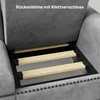 Close-up view of the underside of a sofa, showing the wooden slats of the bed frame and the upholstered sides of the sofa. Produktbild-Vorschau
