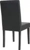 A black dining chair viewed from the back, with dark wooden legs, set against a white background. Podgląd zdjęcia produktu