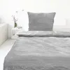 Ripp Bettwäsche 135x200 cm Silber Grau 100% Polyester Produktbild-Vorschau 2