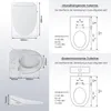 Diagrams showing dimensions and installation information for wall-hung and floor-mounted toilets. Produktbild-Vorschau