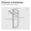 A diagram of a folding table frame with dimensions and specifications. Podgląd zdjęcia produktu