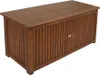 A wooden storage box with a slatted lid and front. Produktbild-Vorschau