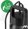 A close-up shot of a black submersible pump with a green circle overlay containing a white icon. Anteprima dell’immagine prodotto