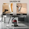 A split image showing a wet vacuum cleaner in use for both dry and wet cleaning applications, with a person in the background. Náhľad obrázku produktu