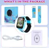 A collage showing the contents of a product package for a kids' smartwatch. Produktbild-Vorschau