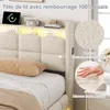Cama boxspring INONEFT de 140x200 cm con LED y USB, Vista previa de la imagen del producto 12