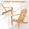 Chaise Adirondack COSTWAY en bois, chaise Adirondack en Voir les images du produit 3