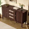 Mueble aparador Merax de 140 cm, armario de ratán con 3 Vista previa de la imagen del producto 2