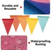 Bunt Wimpelkette Outdoor Wetterfest, 12M Indoor Party Produktbild-Vorschau 3