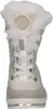 A front view of a white winter boot with fur trim. Produktbild-Vorschau