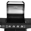 A close-up view of the top section of a black gas grill with the lid open. Produktbild-Vorschau