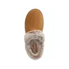 A top-down view of a single brown slipper with faux fur trim. Produktbild-Vorschau