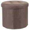 Pufa z pikowanym siedziskiem OTTOMAN, Ø 45 x 39 cm Podgląd zdjęcia produktu 1