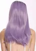 WIG ME UP Perücke Lang Mittelscheitel Ombre Schwarz Violett Produktbild-Vorschau 4