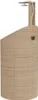 A beige outdoor shower stand made of poly rattan and acacia wood. Produktbild-Vorschau