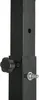 A close-up view of a black metal adjustable stand with a silver bolt and a black knob. Voir les images du produit